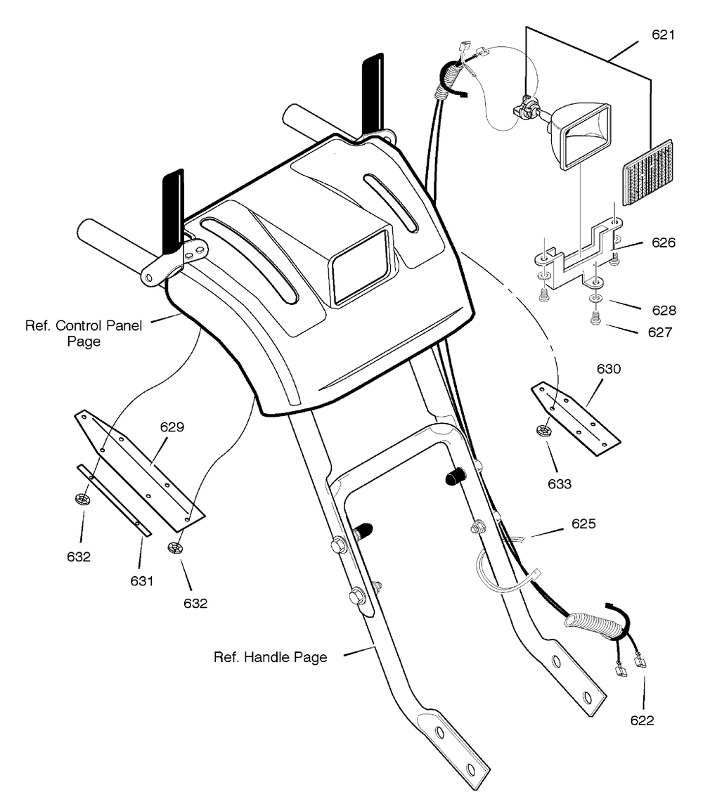 Headlight Diagram and Parts List for 633134X54C 2004 Briggs and Stratton Snow Blower